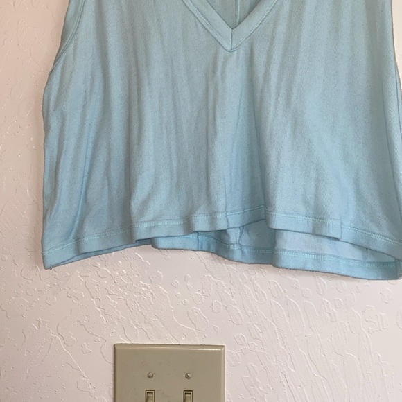 Free People oversized cropped mint green top size M - Picture 4 of 7
